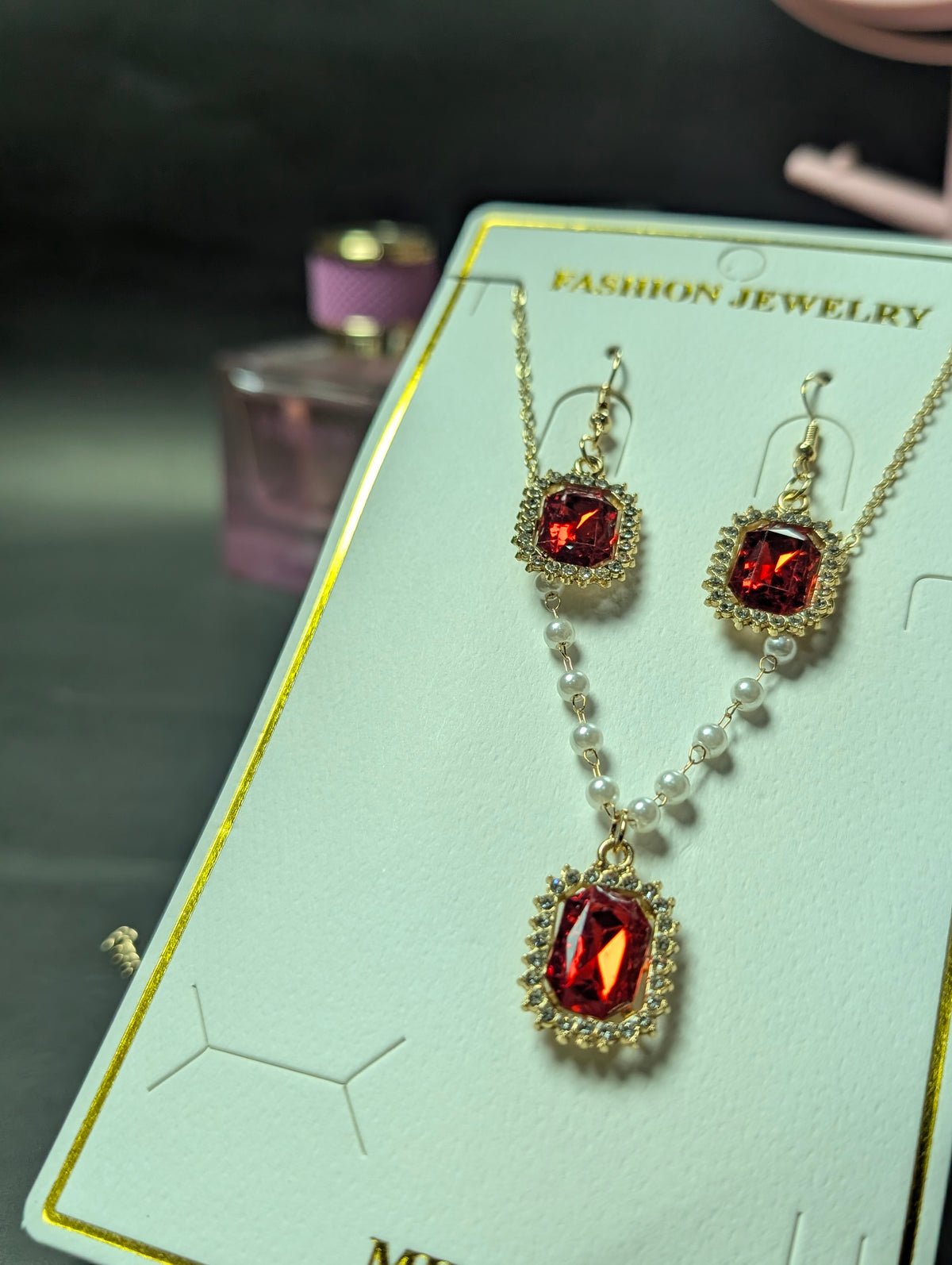 Red Stone Jewelry Set