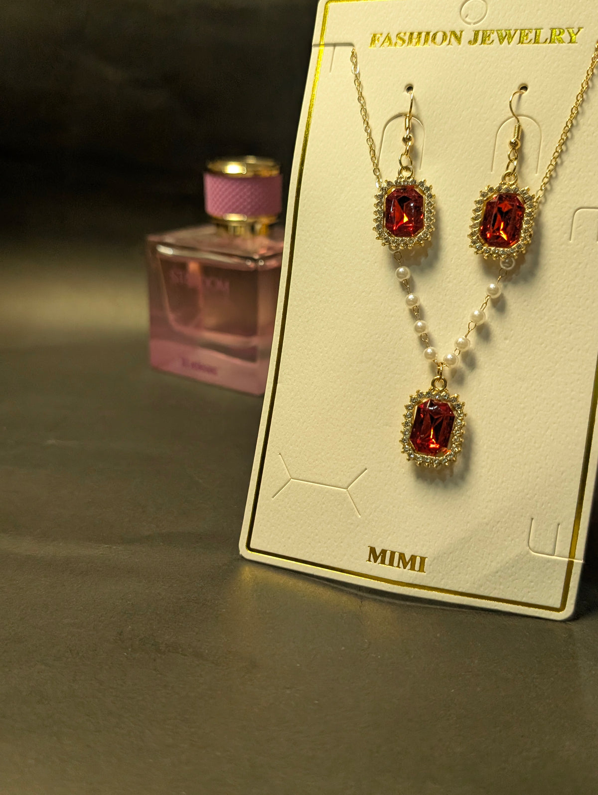 Red Stone Jewelry Set