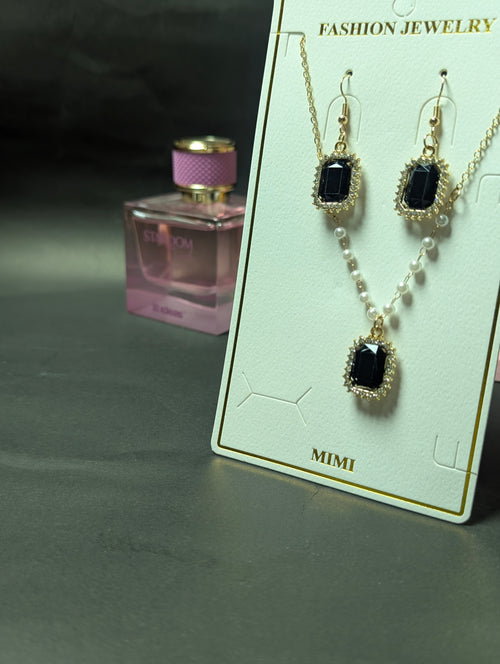 Black Stone Jewelry Set