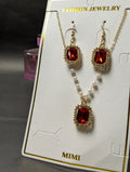 Red Stone Jewelry Set